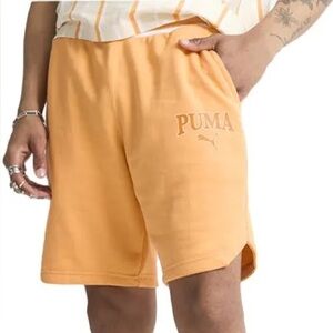 NWT PUMA Bright Orange Athletic Shorts Kids Fit Men’s XS